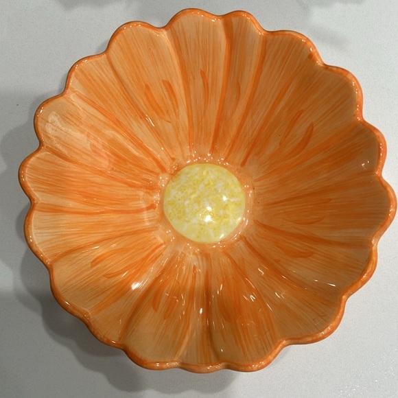 Small Orange and Yellow Flower Bowl - Picture 2 of 4
